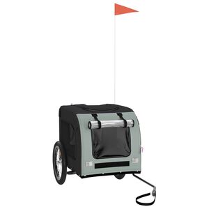 vidaXL Voz&iacute;k za kolo pro psa čern&yacute; a &scaron;ed&yacute; oxfordsk&aacute; tkanina a železo