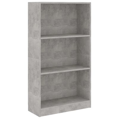 vidaXL 3patrová knihovna betonově šedá 60x24x109 cm kompozitní dřevo