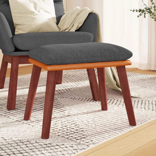 vidaXL Podnožka tmavě &scaron;ed&aacute; 45x29,5x35 cm textil a uměl&aacute; kůže