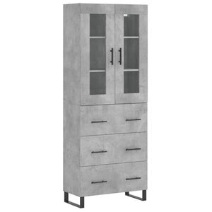 vidaXL Skř&iacute;ň highboard betonově &scaron;ed&aacute; 69,5x34x180 cm kompozitn&iacute; dřevo