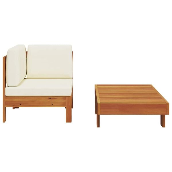 vidaXL 2d&iacute;ln&aacute; zahradn&iacute; sedac&iacute; souprava kr&eacute;mov&eacute; podu&scaron;ky ak&aacute;ciov&eacute; dřevo