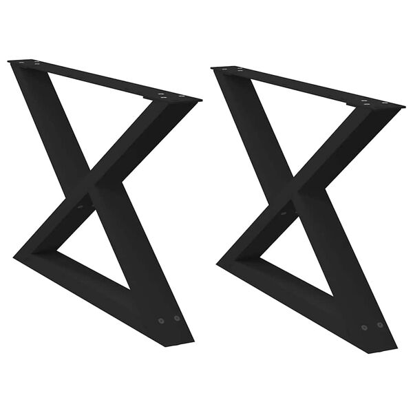 vidaXL Nohy konferenčn&iacute;ho stolku 2 ks čern&eacute; 70 x (42-43,3) cm ocelov&eacute;