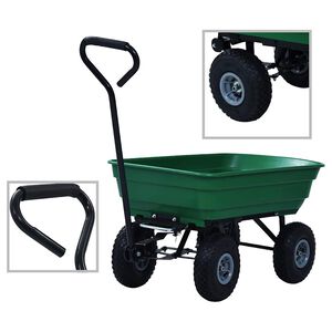 vidaXL Zahradn&iacute; skl&aacute;pěc&iacute; ručn&iacute; voz&iacute;k 300 kg 75 l zelen&yacute;