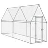 vidaXL Klec pro kuřata stř&iacute;brn&aacute; 400 x 100 x 190 cm pozinkovan&aacute; ocel