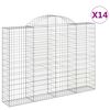 vidaXL Klenut&eacute; gabionov&eacute; ko&scaron;e 14ks 200x30x140/160cm pozinkovan&eacute; železo