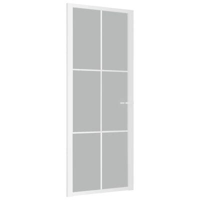 vidaXL Interiérové dveře 83 x 201,5 cm bílé matné sklo a hliník