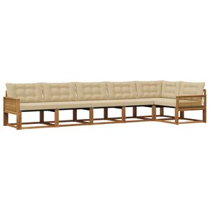 vidaXL Venkovn&iacute; pohovkov&aacute; souprava 6 pcs Přirozen&aacute; a B&eacute;žov&aacute;