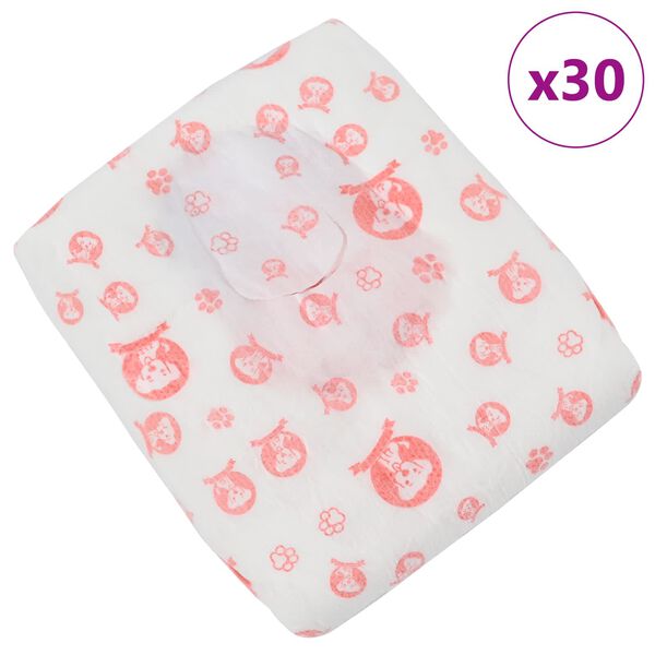 vidaXL Jednor&aacute;zov&aacute; d&aacute;msk&aacute; plenkov&aacute; vložka pro psy 30 pcs B&iacute;l&yacute; M