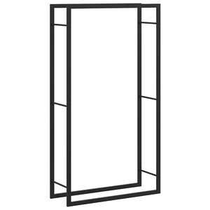 vidaXL Stojan na palivov&eacute; dřevo matně čern&yacute; 80 x 28 x 154 cm ocelov&yacute;
