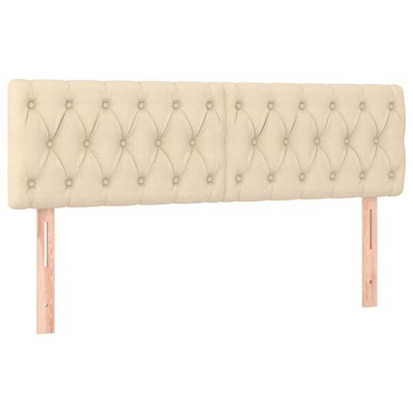 vidaXL Čela postele kr&eacute;mov&aacute; 144x7x78/88 cm l&aacute;tka