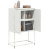 vidaXL Skř&iacute;ň highboard b&iacute;l&aacute; 68,5 x 38,5 x 107 cm ocel
