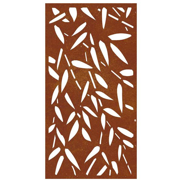 vidaXL Zahradn&iacute; n&aacute;stěnn&aacute; dekorace 105 x 55 cm corten Bambusov&yacute; list