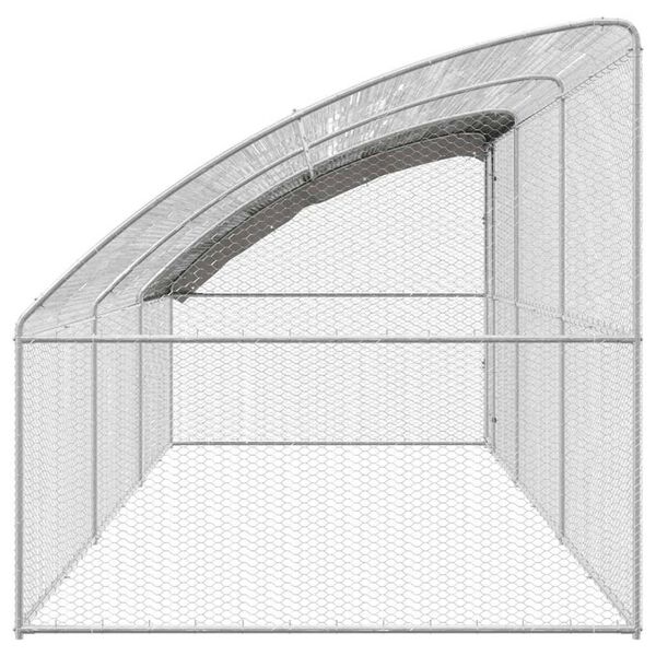 vidaXL Klec na kuřata 3 pcs Stř&iacute;brn&aacute; 600 x 200 x 200 cm Ocel a PE