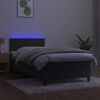vidaXL Box spring postel s matrac&iacute; a LED tmavě &scaron;ed&aacute; 90x200 cm samet