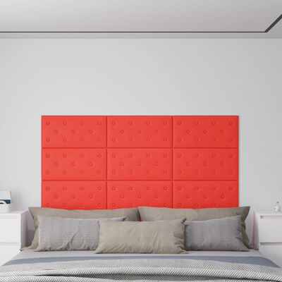 vidaXL Nástěnné panely 12 ks červené 60 x 30 cm umělá kůže 2,16 m²