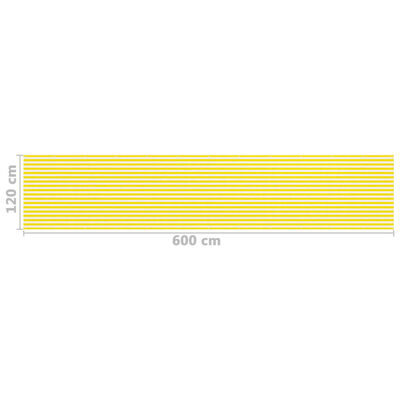 vidaXL Balkonová zástěna žluto-bílá 120 x 600 cm HDPE
