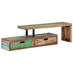 vidaXL TV stolek (118-200) x 30 x 40 cm masivn&iacute; recyklovan&eacute; dřevo