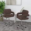 vidaXL Otočn&eacute; j&iacute;deln&iacute; židle 2 ks hněd&eacute; uměl&aacute; kůže
