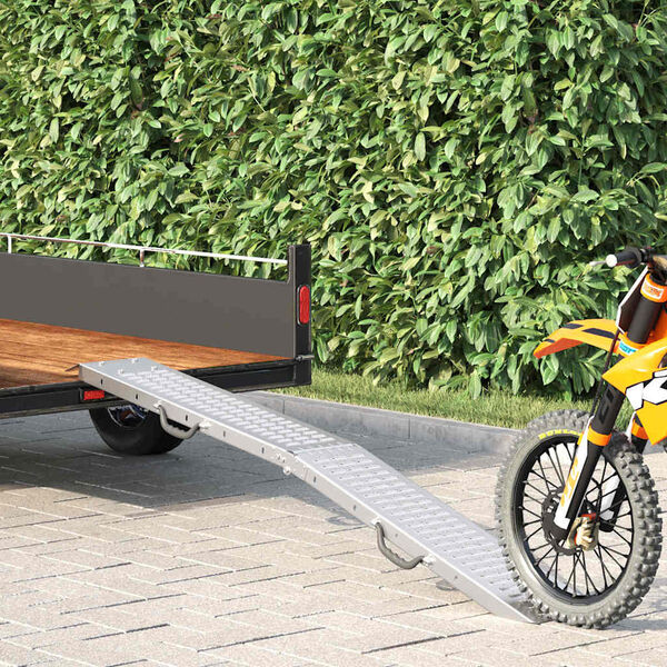 vidaXL Skl&aacute;dac&iacute; rampy 200 kg na rampu Stř&iacute;brn&aacute; 186 x 23 x 4,5 cm