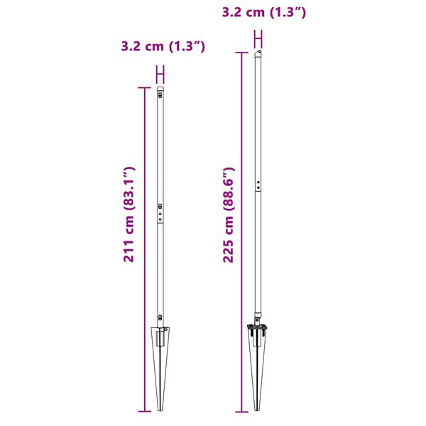 vidaXL Plotov&yacute; sloupek. Jin&yacute; 26 pcs &Scaron;ed&aacute; 3,2 x 3,2 x 180 cm Ocel