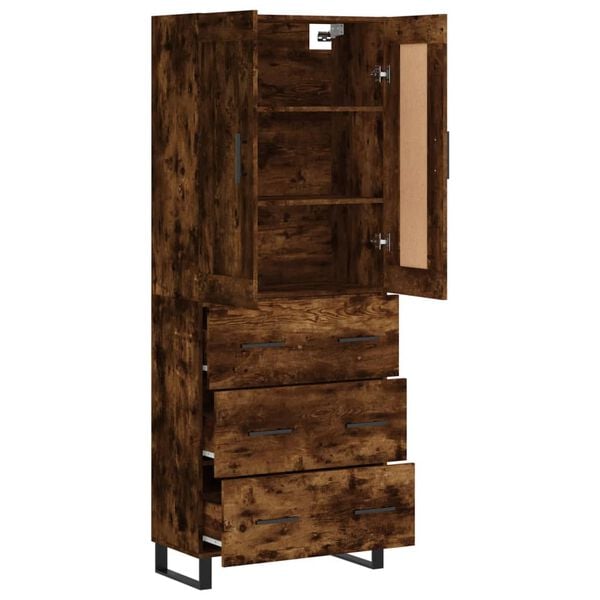 vidaXL Skř&iacute;ň highboard kouřov&yacute; dub 69,5 x 34 x 180 cm kompozitn&iacute; dřevo