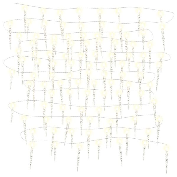 vidaXL Vánoční rampouchové světlo 100 LED teplá bílá 10 m akryl PVC