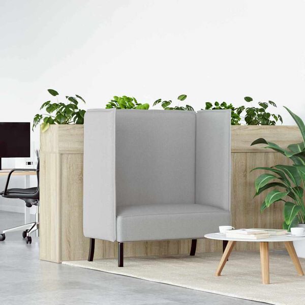 vidaXL Vysok&yacute; zpětn&yacute; pohovka 101cm Oblačn&aacute; &scaron;ed&aacute; textil