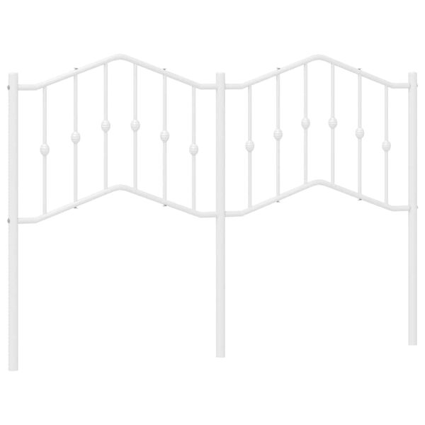 vidaXL Kovov&eacute; čelo postele b&iacute;l&eacute; 150 cm