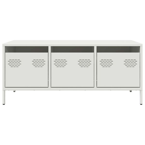 vidaXL Konferenčn&iacute; stolek b&iacute;l&yacute; 101,5 x 50 x 43,5 cm ocel