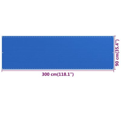 vidaXL Balkonová zástěna modrá 90 x 300 cm HDPE