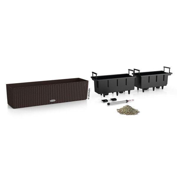 LECHUZA Truhl&iacute;k BALCONERA Cottage 80 ALL-IN-ONE moka