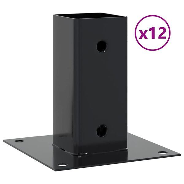 vidaXL Podstavce pod sloupky čtvercov&eacute; 4 ks antracit 61x61 mm