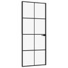 vidaXL Interi&eacute;rov&eacute; dveře čern&eacute; 83x201,5 cm tvrzen&eacute; sklo a hlin&iacute;k &uacute;zk&eacute;