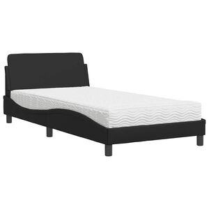 vidaXL Postel s matrac&iacute; Dover čern&aacute; 100 x 200 cm uměl&aacute; kůže