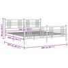 vidaXL Kovov&yacute; r&aacute;m postele s hlavov&yacute;m a nožn&iacute;m čelem b&iacute;l&yacute; 200 x 200 cm