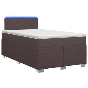 vidaXL Box spring postel s matrac&iacute; a LED Tmavě hněd&aacute; 120 x 190 cm