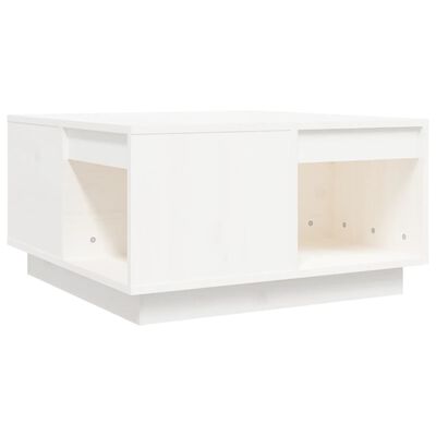 vidaXL Konferenční stolek bílý 60x61x32,5 cm masivní borové dřevo