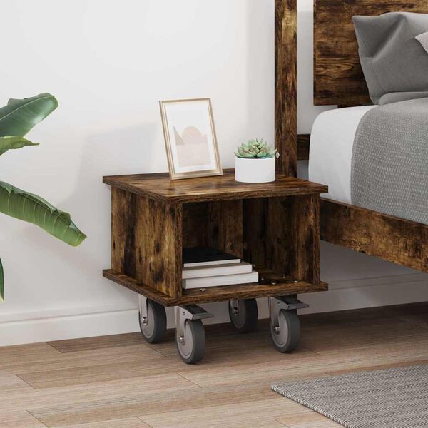 vidaXL Televizn&iacute; stojan Kouřov&yacute; dub 37 x 35 x 35 cm kompozitn&iacute; dřevo