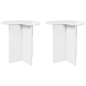 vidaXL Bočn&iacute; stůl s &uacute;loži&scaron;těm 2 pcs B&iacute;l&aacute; s vysok&yacute;m leskem &Oslash; 39 x 38 cm