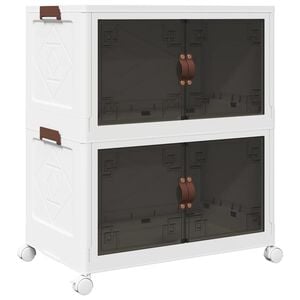 vidaXL Stohovateln&yacute; &uacute;ložn&yacute; box na kolečk&aacute;ch 2-patrov&yacute; 75 L 64x40x76 cm