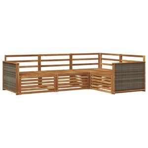 vidaXL Venkovn&iacute; pohovkov&aacute; souprava 4 pcs Př&iacute;rodn&iacute;