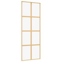 vidaXL Posuvné dveře zlaté 76 x 205 cm čiré ESG sklo a hliník