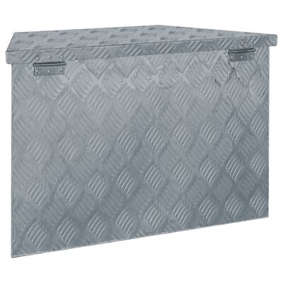 vidaXL Hliníkový box 70 x 24 x 42 cm lichoběžníkový stříbrný