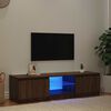 vidaXL TV skř&iacute;ňka s LED osvětlen&iacute;m hněd&yacute; dub 140x40x36 c