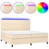 vidaXL Box spring postel s matrac&iacute; a LED kr&eacute;mov&aacute; 200x200 cm textil