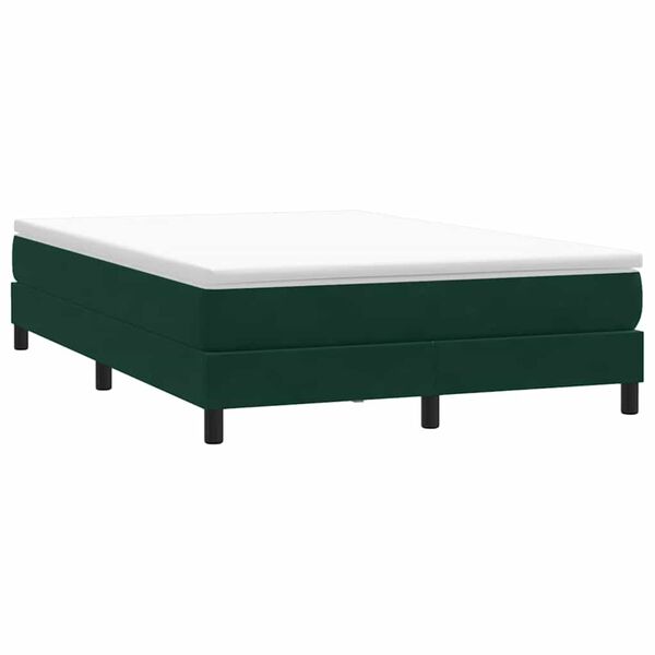 vidaXL Postel Box Spring bez matrace tmavě zelen&aacute; 160x220 cm samet