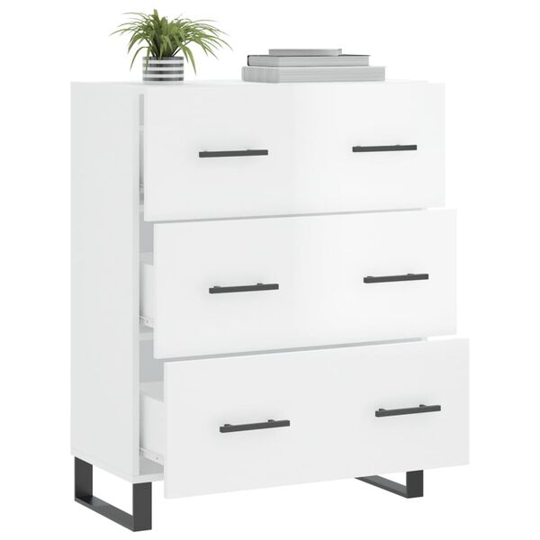 vidaXL Př&iacute;born&iacute;k b&iacute;l&yacute; s vysok&yacute;m leskem 69,5x34x90 cm kompozitn&iacute; dřevo