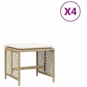 vidaXL Zahradn&iacute; stoličky s podu&scaron;kami 4 ks b&eacute;žov&eacute; 41x41x36 cm polyratan