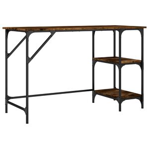 vidaXL Psac&iacute; stůl kouřov&yacute; dub 120 x 50 x 75 cm kov a kompozitn&iacute; dřevo