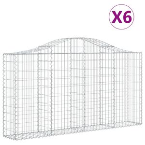 vidaXL Klenut&eacute; gabionov&eacute; ko&scaron;e 6 ks 200x30x100/120cm pozinkovan&eacute; železo